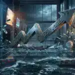 Illustration d'un krach boursier montrant l'effondrement du Dow Jones et l'impact de la panique sur le marché crypto.