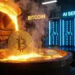 Illustration du mineur MARA liquidant ses réserves de Bitcoin pour financer des serveurs d'intelligence artificielle.