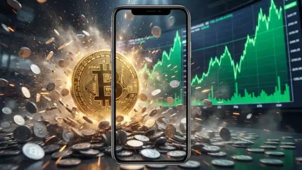 Illustration du marché crypto purgeant les Altcoins au profit de la domination du Bitcoin.