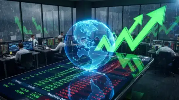 Illustration du marché de prédiction et de la crypto en pleine croissance sur Polymarket et Kalshi.