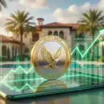 Illustration de la hausse de la Trump crypto propulsée par l'annonce d'un événement VIP exclusif à Mar-a-Lago.