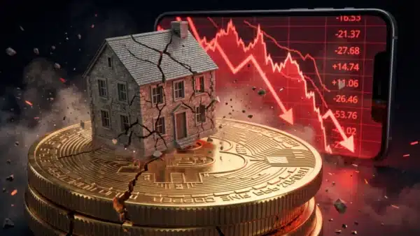 Illustration des prêts immobiliers adossés au Bitcoin dénoncés par Peter Schiff.