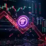 Illustration du krach de 16 % du Pi Network suite aux prises de bénéfices après son listing sur la plateforme Kraken.