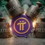 Illustration du jeton Pi Network écrasé par l'inflation malgré le lancement de sa technologie.