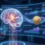 Illustration d'une intelligence artificielle supervisant les transactions sur le marché de prédiction Polymarket.