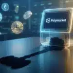 Conceptualisation du marché de prédiction Polymarket faisant face à la justice et à la régulation américaine suite à un scandale crypto.