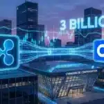 Illustration conceptuelle de l'alliance entre Ripple et Coinbase pour offrir des contrats à terme aux investisseurs institutionnels.