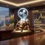 Illustration du triomphe de Ripple et du succès fulgurant des ETF XRP à Wall Street, provoquant un choc de l'offre.