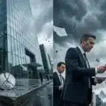 Illustration d'une tour d'affaires symbolisant la puissance de Ripple face à la chute du jeton XRP.