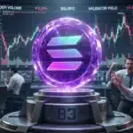 Illustration du jeton Solana testant le support des 83 dollars suite à des liquidations sur la crypto SOL.