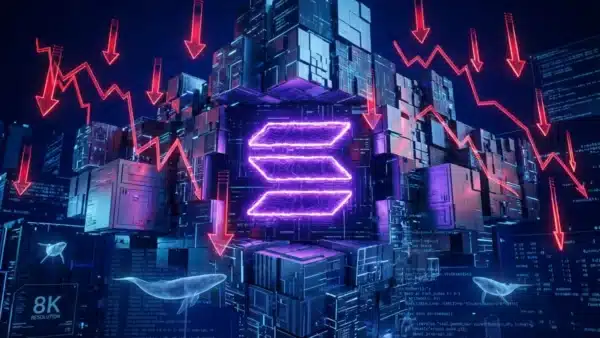 Illustration du réseau Solana agissant comme une forteresse pour la DeFi crypto malgré la baisse du cours.
