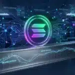 Illustration du jeton Solana rebondissant sur un support technique majeur avec un écosystème DeFi crypto en pleine croissance.