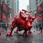 Illustration du SP 500 en chute libre face à la panique sur le marché de Wall Street.