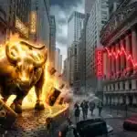 Illustration spectaculaire du S&P 500 fracturé en deux, entre les profits de l'énergie et la chute de l'économie globale.