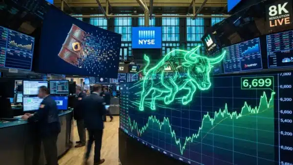 Illustration du S&P 500 en forte hausse à Wall Street grâce à la chute des prix du pétrole.