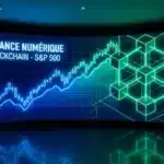 Illustration de l'indice boursier S&P 500 fusionnant avec le réseau blockchain Hyperliquid.