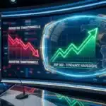 Graphique boursier illustrant la résilience de l'indice SP500 face aux crises mondiales grâce au secteur de la technologie.