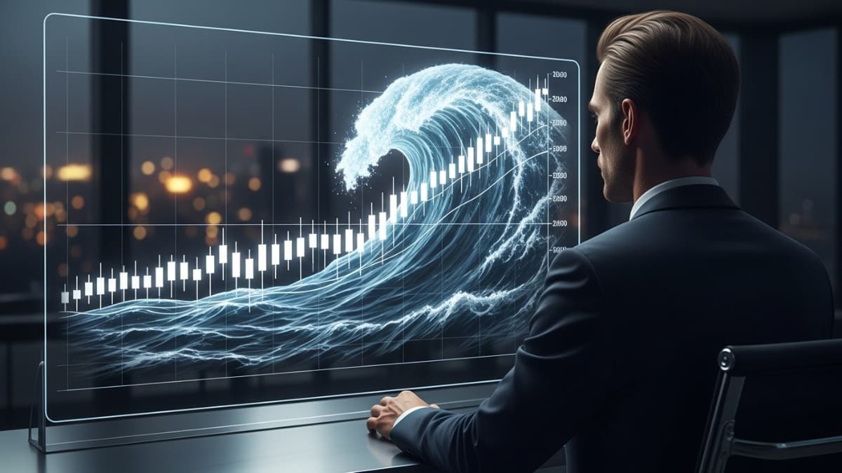 Un trader observe une vague graphique illustrant le Swing Trading.