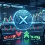 Illustration d'une guerre d'usure sur le cours du XRP face à la pression des vendeurs crypto.
