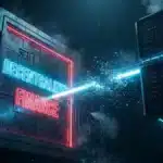 Représentation visuelle d'un pont numérique brisé illustrant la chute Aave après un exploit de 292 millions de dollars.