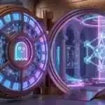 Représentation conceptuelle du protocole Aave comme une banque numérique décentralisée.