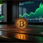 Graphique financier montrant les entrées massives dans les ETF Bitcoin par les institutions crypto