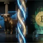 Représentation visuelle de la corrélation macro entre le Bitcoin et les indices boursiers S&P 500 et Dow Jones