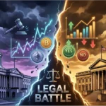 Illustration d'une bataille juridique entre la CFTC et le Wisconsin concernant les marchés de prédiction et la crypto