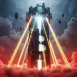 Illustration spectaculaire du cours Bitcoin en pleine ascension monumentale, franchissant les obstacles vers la résistance des 70 000 dollars sur le marché crypto.