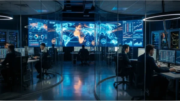 Terminal de trading affichant des données macroéconomiques et l'analyse du marché des dérivés crypto | Analyse du cours du BTC Perpétuel à 75111.1 $.