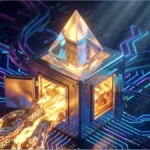 Représentation 3D du réseau Ethereum captant la liquidité crypto des stablecoins | Analyse du cours du Ethereum à 2349.44 $.