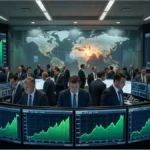 Graphiques boursiers institutionnels affichant la hausse du S&P 500 face aux tensions géopolitiques mondiales. | Analyse du cours du S&P 500 à 7038.95 $.