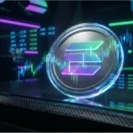 Graphique financier et jeton Solana illustrant l'analyse technique et l'adoption institutionnelle de la crypto SOL | Analyse du cours du Solana à 85.21 $.