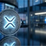 Pièce numérique XRP sur un bureau de trading illustrant l'adoption institutionnelle et l'analyse technique. | Analyse du cours du XRP à 1.42 $.