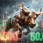 Graphique boursier illustrant le rebond de l'indice Dow Jones à Wall Street