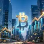 Graphique financier montrant la hausse des flux des ETF Bitcoin