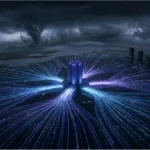 Représentation visuelle de l'expansion du réseau Solana sous un ciel orageux symbolisant les pressions macroéconomiques