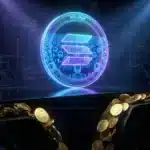 Photographie cinématique d'une pièce Solana avec des portefeuilles robots, symbolisant le paradoxe financier du SOL.