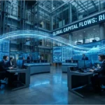 Salle de trading moderne avec écrans de données financières pour l'analyse du Solana