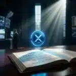 Photographie cinématique d'une pièce XRP au-dessus d'un document légal, symbolisant l'impact de la loi CLARITY sur la crypto.