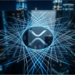 Circuit électronique bleu lumineux symbolisant la technologie XRP de Ripple