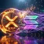 Fusion visuelle entre le logo XRP et l'écosystème Solana pour illustrer l'arrivée du wXRP dans la DeFi.