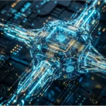 Réseau de neurones numérique et circuits intégrés symbolisant la crypto IA Bittensor