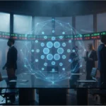 Traders analysant le cours de Cardano et la crypto ADA dans une salle de marché