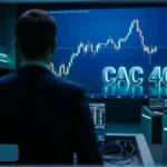 Analyse technique de l'indice boursier CAC 40 montrant un graphique avec une résistance