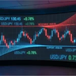 Graphique de trading avec chandeliers japonais et indicateurs techniques pour l'indice CAC 40