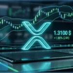 Graphique d'analyse technique montrant le cours du XRP sous pression avec des chandeliers japonais