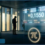 Représentation visuelle du cours Pi Network testant la résistance des 0,1550 dollar sur le marché crypto