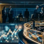Écrans de trading institutionnel affichant des graphiques financiers