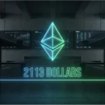 Représentation holographique du cours Ethereum à 2113 dollars testant un support technique majeur